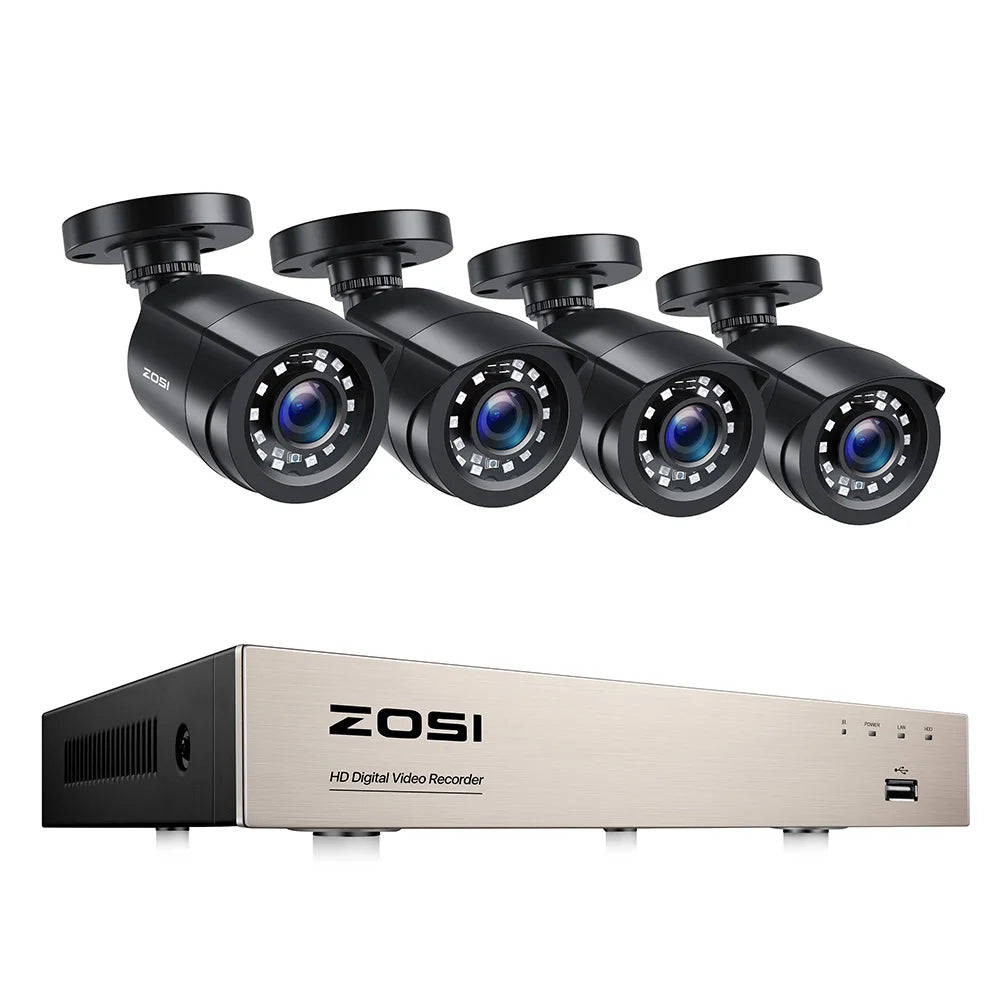 ZOSI 8CH 1080P CCTV System Outdoor Lite DVR &ndash; Night Vision 8CH DVR x 4 Cameras / 2T / Russian Federation