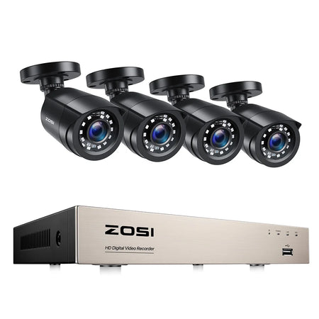 ZOSI 8CH 1080P CCTV System Outdoor Lite DVR &ndash; Night Vision 8CH DVR x 4 Cameras / 2T / Russian Federation
