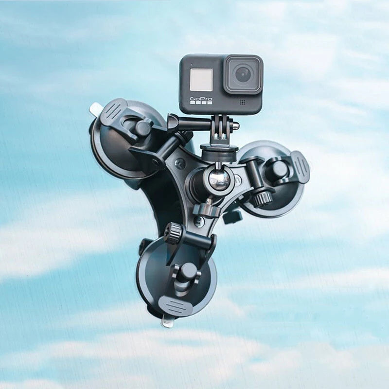 Suction Cup Camera Car Mount for GoPro, DJI Osmo &amp; Smartphones