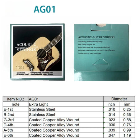 Miwayer Acoustic Guitar Strings - Coated Copper Alloy