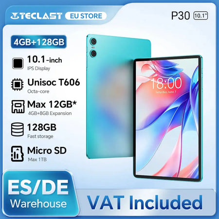 Teclast P30 Tablet 10.1 Inch Android 14 12GB RAM 128GB IPS Teclast P30T and Case / GERMANY