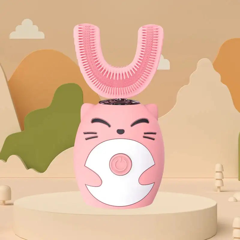 Kids Sonic U Shaped 360 Ultrasonic Toothbrush Waterproof 8-15Years Old-Pink / Russian Federation