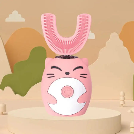 Kids Sonic U Shaped 360 Ultrasonic Toothbrush Waterproof 8-15Years Old-Pink / Russian Federation