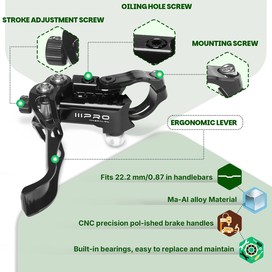 Set frâne hidraulice cu disc pentru MTB cu 4 pistoane, rotor plutitor A2 de 160mm, 6 șuruburi