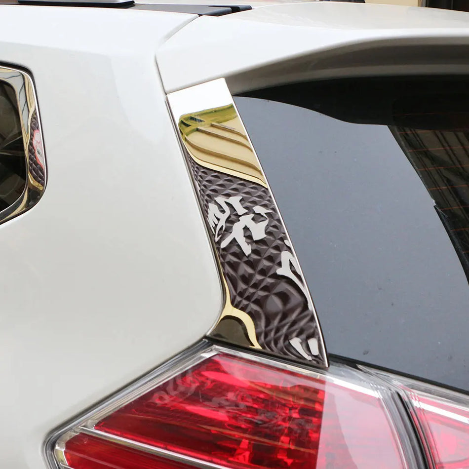 Nissan X-Trail T32 Rear Window Wing Cover Trim Sticker Set Chrome Stainless