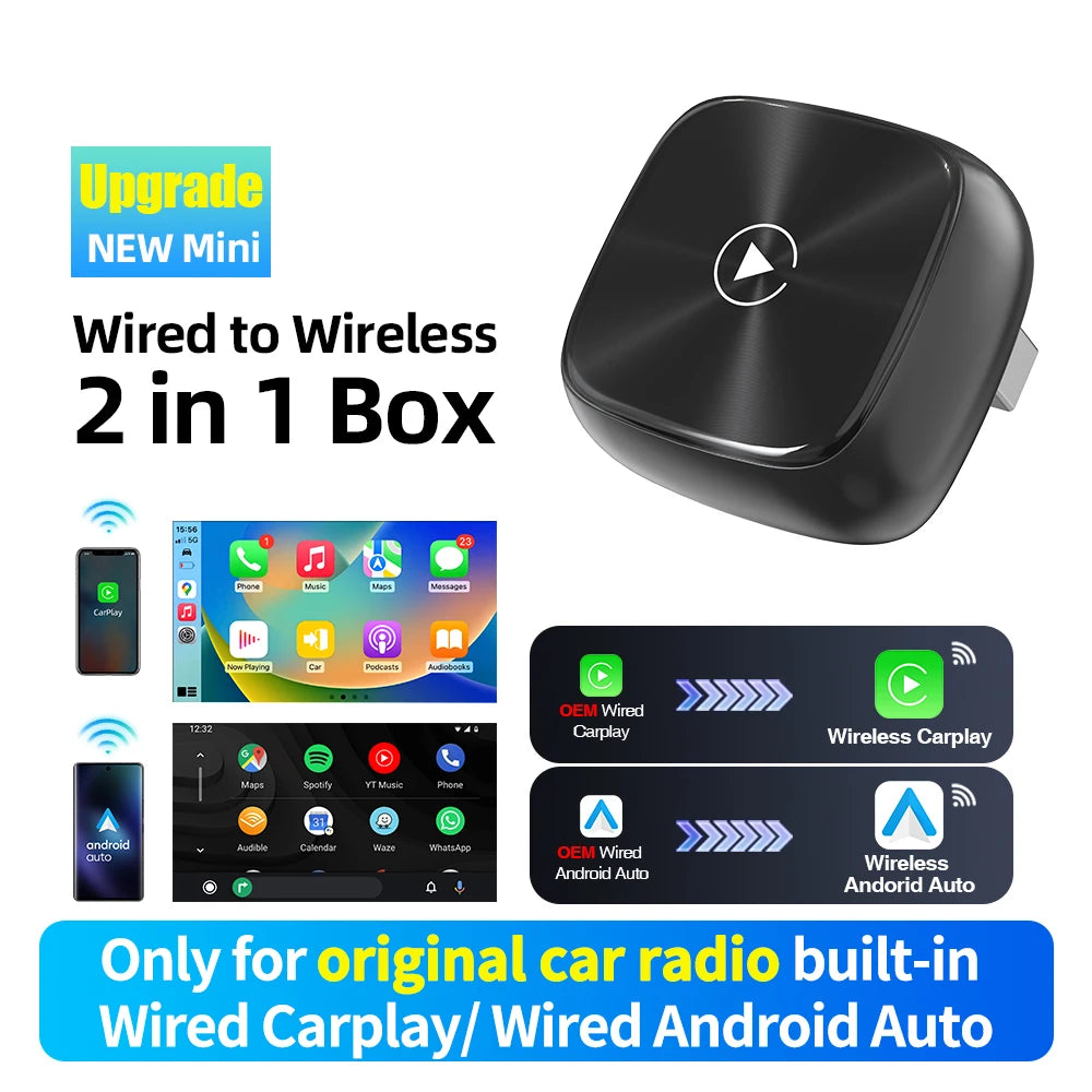 CarPlay Adapter Wireless Android Car Dongle - 2in1 Plus CP218