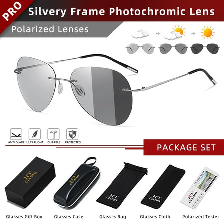 CLLOIO Ultralight Titanium Sunglasses &ndash; Photochromic C3-Package Set