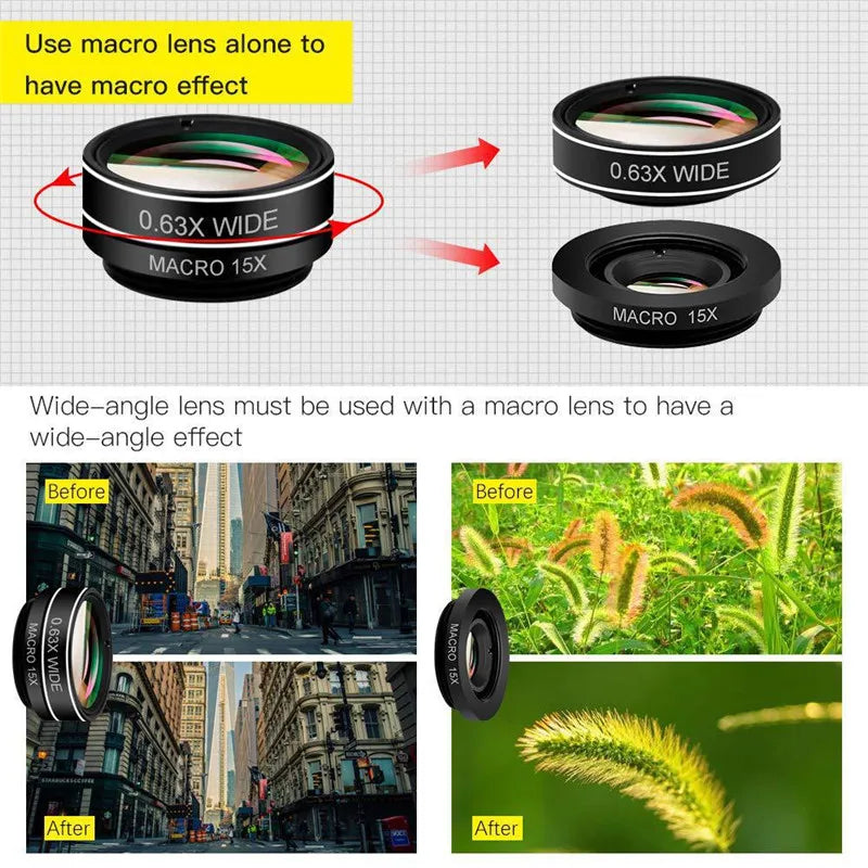 SZKOSTON805557 Phone Camera Lens Kit &ndash; Clip On Fisheye Lens