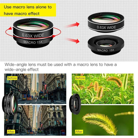 SZKOSTON805557 Phone Camera Lens Kit &ndash; Clip On Fisheye Lens