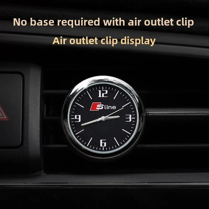 1Pc Car Mini Clock Quartz Night For Audi Sline - Night Light