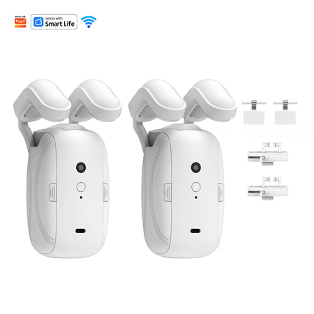 Smart Wi-Fi Curtain Controller 1/2pc No Installation Required App Control with Timer And Light Sensor Compatible with Roman Rod 2pc WiFi 3in1