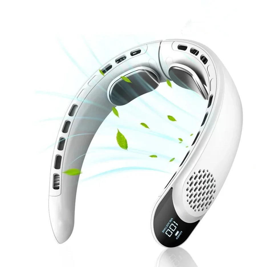 New Quad-Core USB Neck Fan &ndash; Vaneless Turbine Design Upgrade White