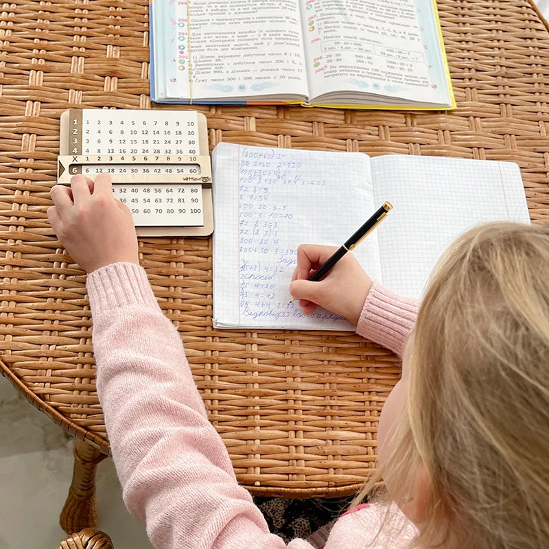 Wooden Montessori Slidable Multiplication Table for Kids