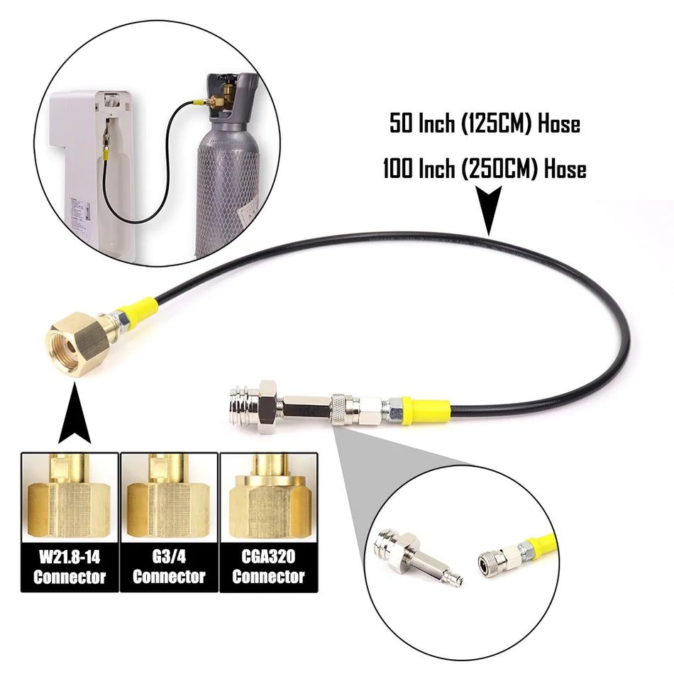 Soda Water Stream Maker Blue Cylinder &ndash; CO2 Adapter Kit