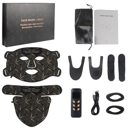 MEETCARE LED 8 Colors Face Mask &ndash; Advanced Near-Infrared Therapy for Anti-Aging and Skin Rejuvenation brown set withbox