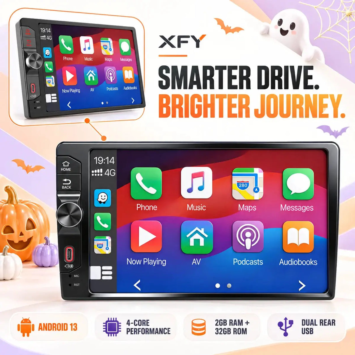 7-Inch 2-DIN Car Stereo Radio With Wireless CarPlay Android Auto For VW BMW by InterCyprus Trading Ltd