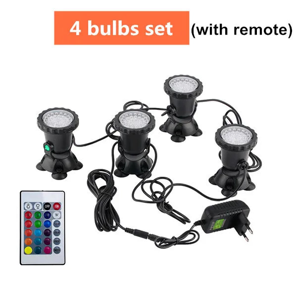 RGB Waterproof LED Underwater Light Lamp &ndash; RGB Lighting With Remote Set D / AU Set