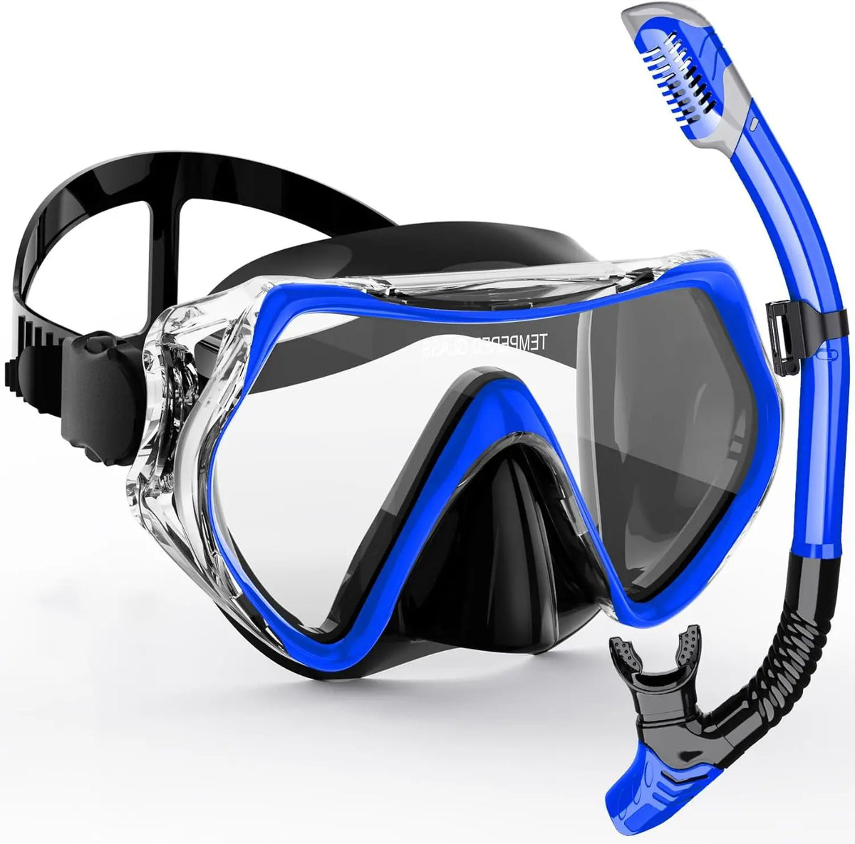 Professional Scuba Diving Mask &amp; Snorkeling Suit &ndash; Silicone Skirt &amp; Anti-Fog Goggles for Adults 15261988blue black
