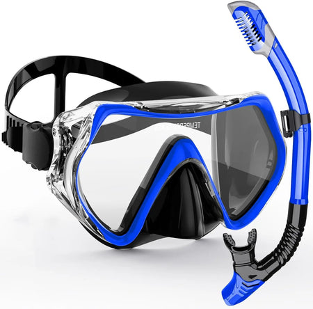 Professional Scuba Diving Mask &amp; Snorkeling Suit &ndash; Silicone Skirt &amp; Anti-Fog Goggles for Adults 15261988blue black
