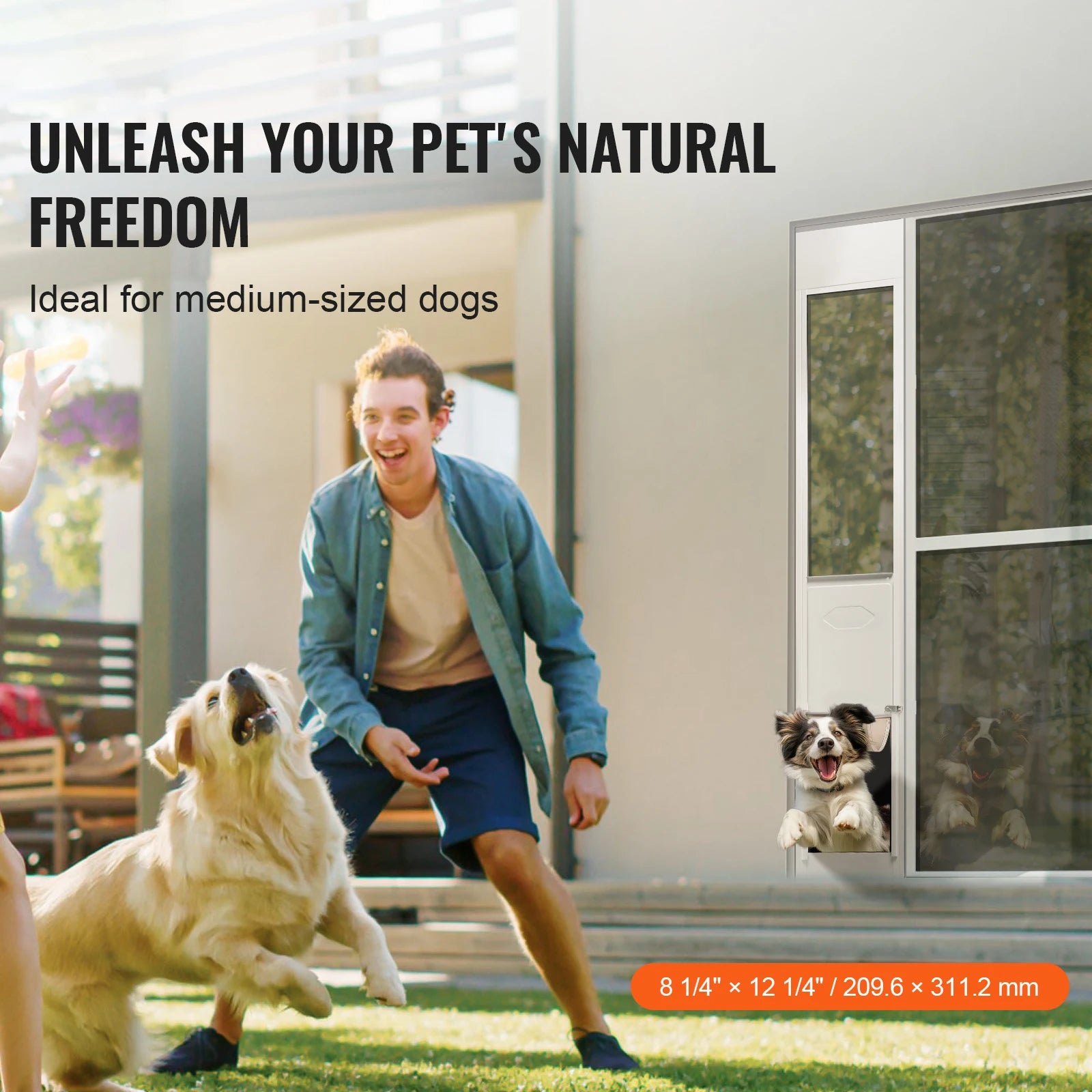 SucceBuy Dog Door Sliding Glass Door &ndash; Adjustable Height