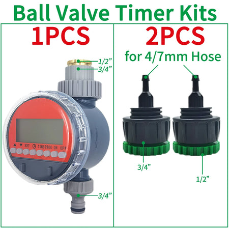 Oasis 5-50M Automatic Garden Micro Drip Irrigation System for Potted Plants Ball Valve Timer-C