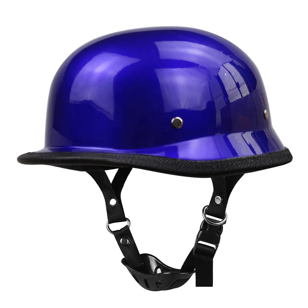 Herobiker Vintage German Half Helmet &ndash; Dot Certified 307 Blue / XL