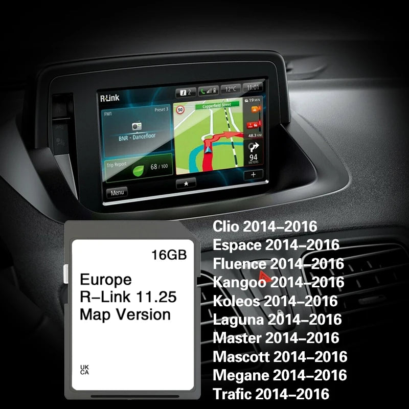 Renault Carminat R-Link 11.25 SD 16GB - 2024 Europe Maps CHINA / for R-Link 11.25