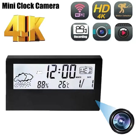 4K HD LED Clock Camera &ndash; Wi-Fi Motion Detection and Display Default Title