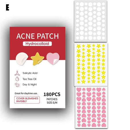 360Pcs Colorful Hydrocolloid Acne Patches for Invisible Pimple Removal &amp; Concealing 180 Patches / CN