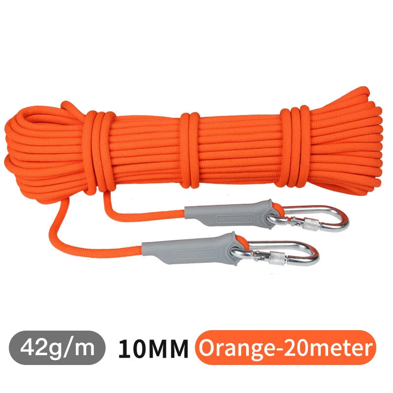 XD-S9817 10mm 12mm Mountaineering Rope &ndash; High Strength 10mm-Orange-20meter