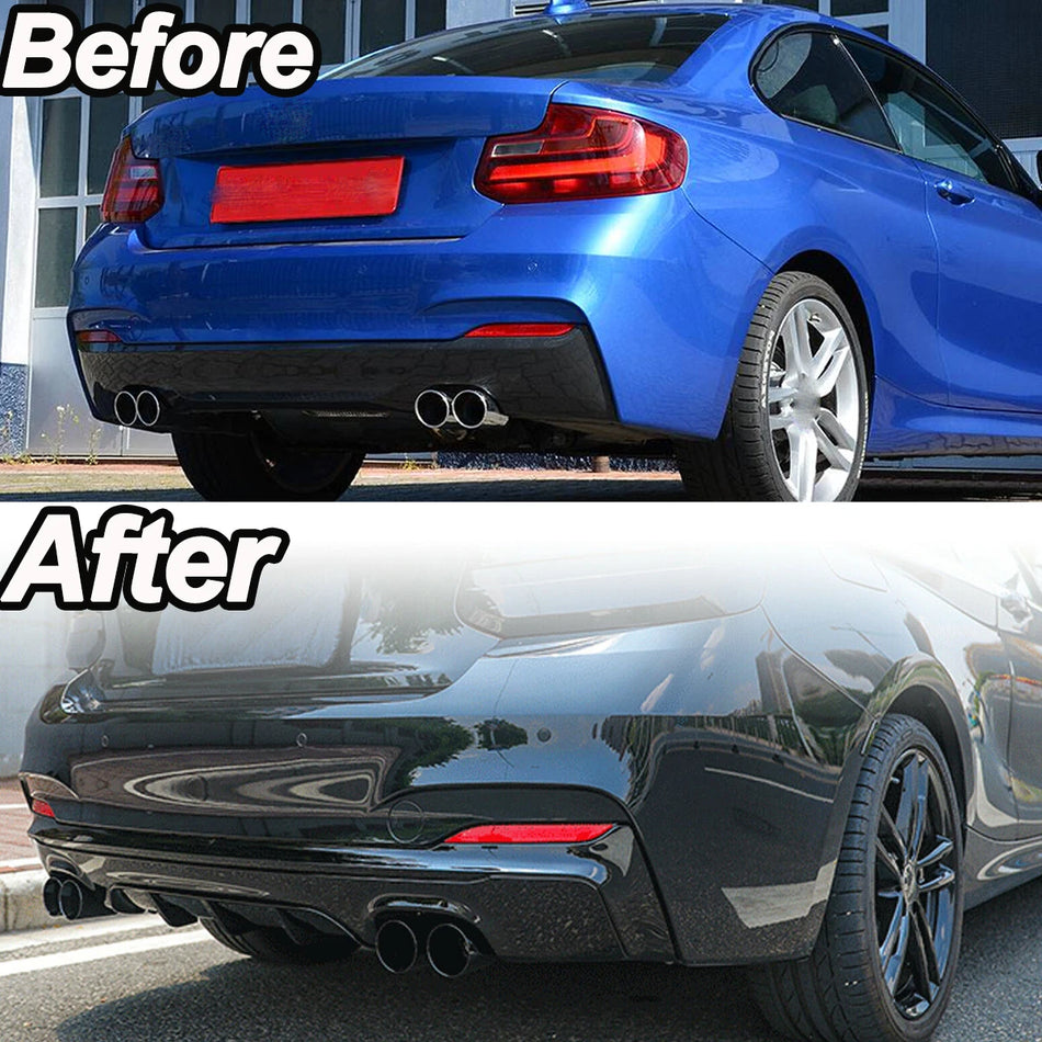 BMW 2 serija F22/F23 M Sport galinis difuzorius, blizgus juodas apdailos