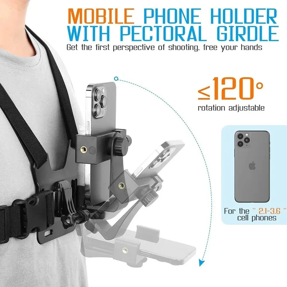 Phone Clip Holder with Chest Strap