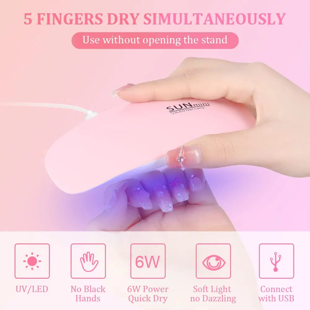 YIKOOLIN 6W UV LED Mini Nail Lamp &ndash; Fast 60s Drying