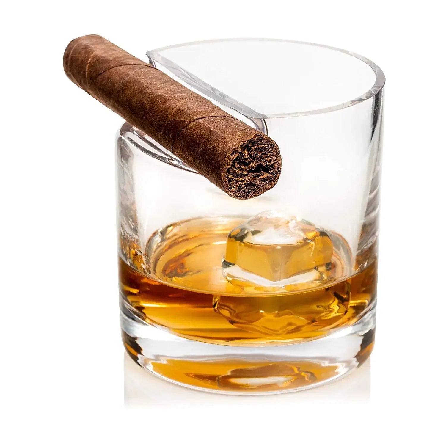 Cigar Glass - Crystal Glass With Built In Cigar Rest