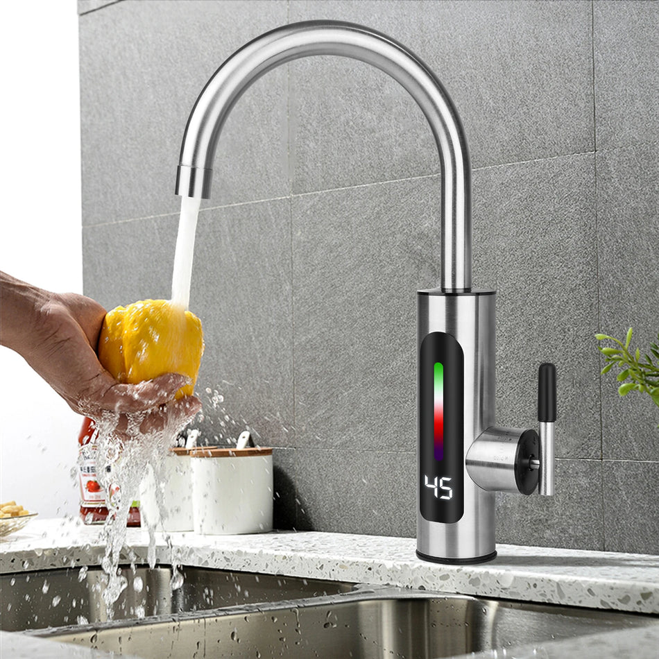 Instant Hot Water Faucet Deck Mounted Thermostatic Stainless Steel Kitchen Tap