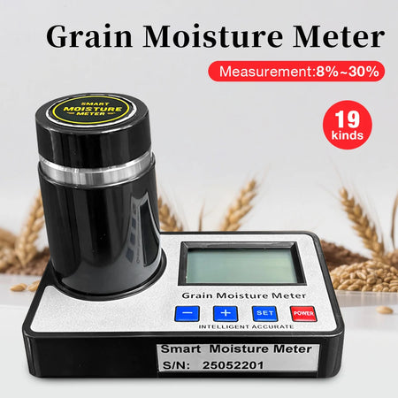 Coffee Bean Grain Moisture Meter &ndash; Digital Backlit Display for 19 kinds grains