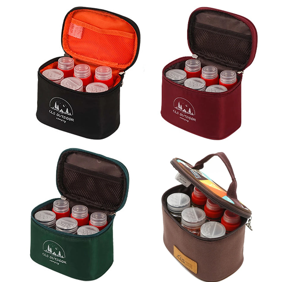 Camping Spice Containers Set &ndash; Includes Storage Bag
