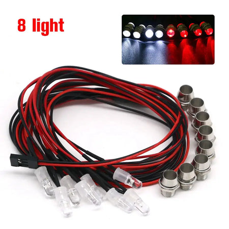 2 / 4 / 6 / 8 Lights 70cm Lenght RC LED Night Headlamps Headlights 3/5mm LED Light for Model Drift Crawler Car For RC Car by InterCyprus Trading Ltd