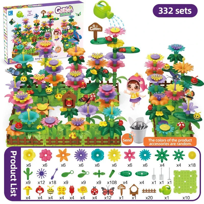 Flower Garden Building Set &ndash; Educational Flower Stacking 332 pieces