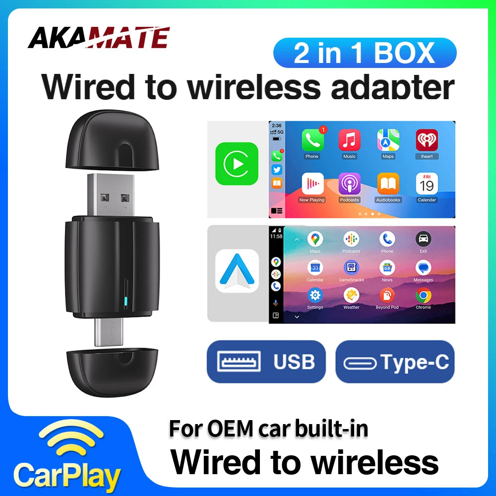 2in1 Wireless CarPlay Dongle &ndash; Wired To Wireless Conversion