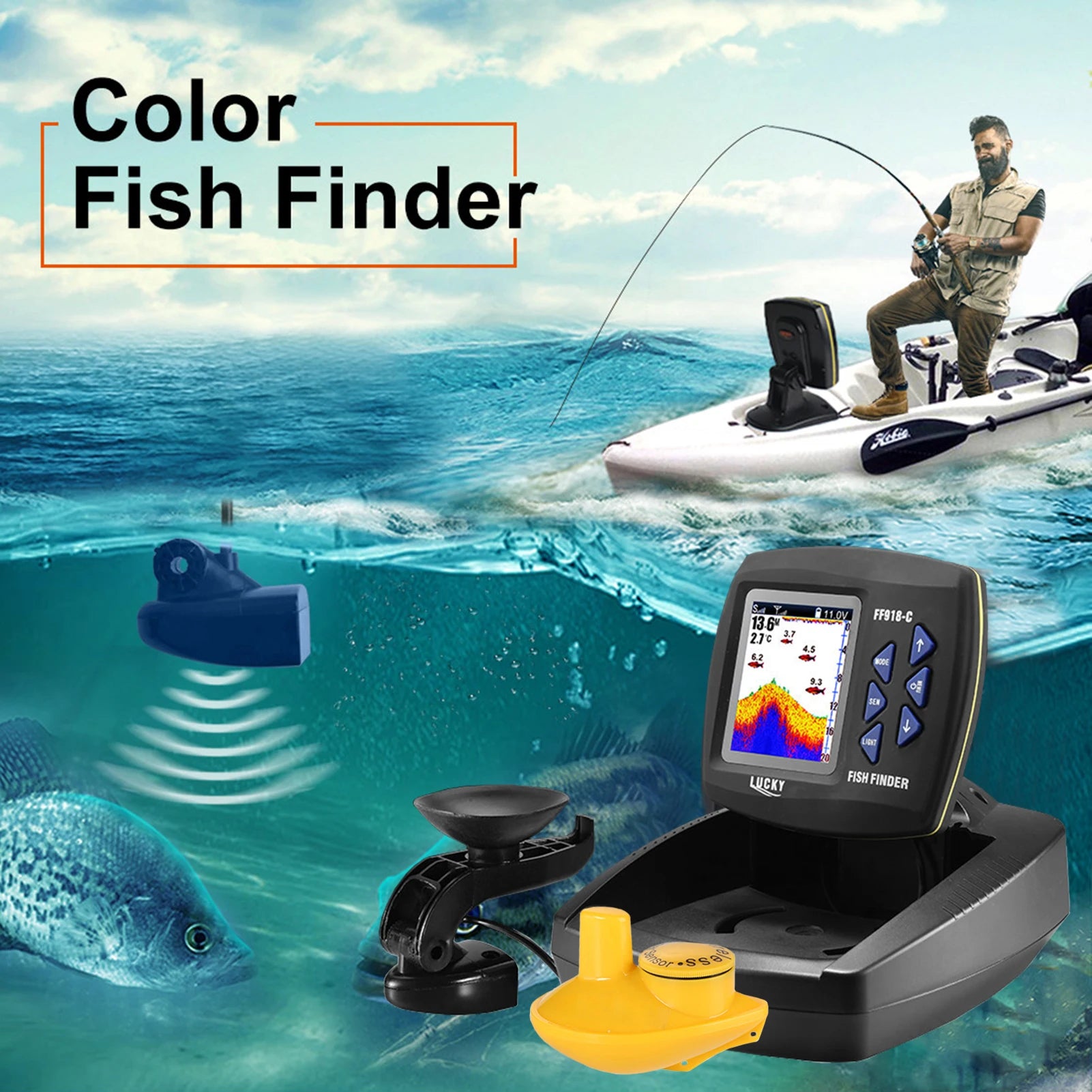 LIXADA Portable Wireless Fish Finder - Wireless Sonar