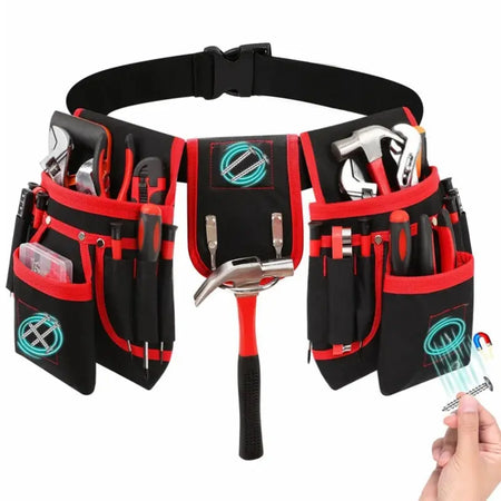 Tool Belt Bag Utility Belt Adjustable Pockets Tool Belts Detachable Work Pouch Bag Heavy Waist Apron Versatile Pouch by InterCyprus Trading Ltd