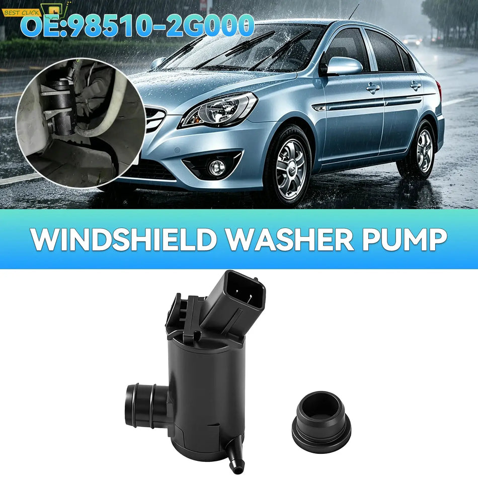 98510-1C500 12V Windshield Washer Pump with Grommet 98510-1C000 98510-2G000 for Hyundai Accent Elantra Tiburon Sonata Kia Optima by InterCyprus Trading Ltd
