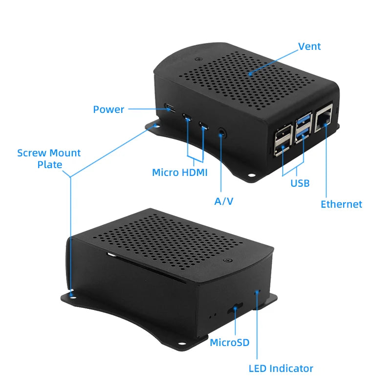 Raspberry Pi 4 Aluminum Alloy Case &ndash; Enhanced Cooling Support