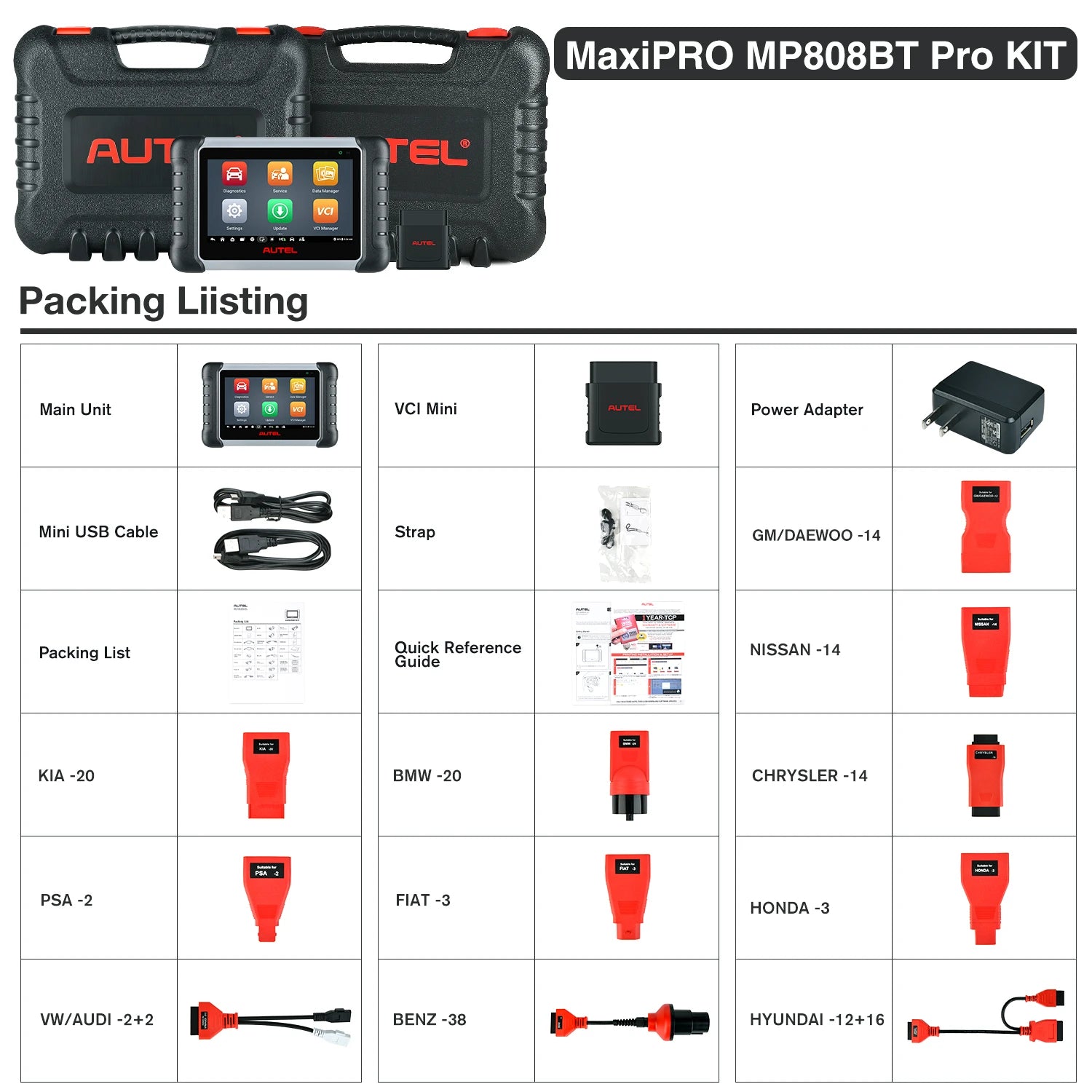 Autel MaxiPRO MP808BT Pro &ndash; Advanced ECU Coding Upgrade MP808BT PRO Kit / UNITED KINGDOM