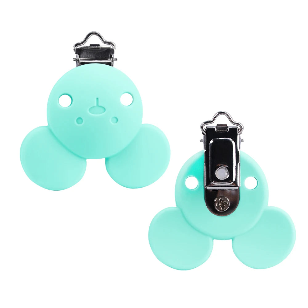Lofca 5-Pack Silicone Baby Pacifier Clips - Safe &amp; Stylish Teething Gifts M-turquoise