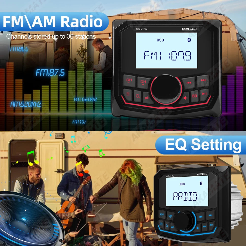 MS-21RV-1 &ndash; Bluetooth IPX5 Waterproof Marine Stereo