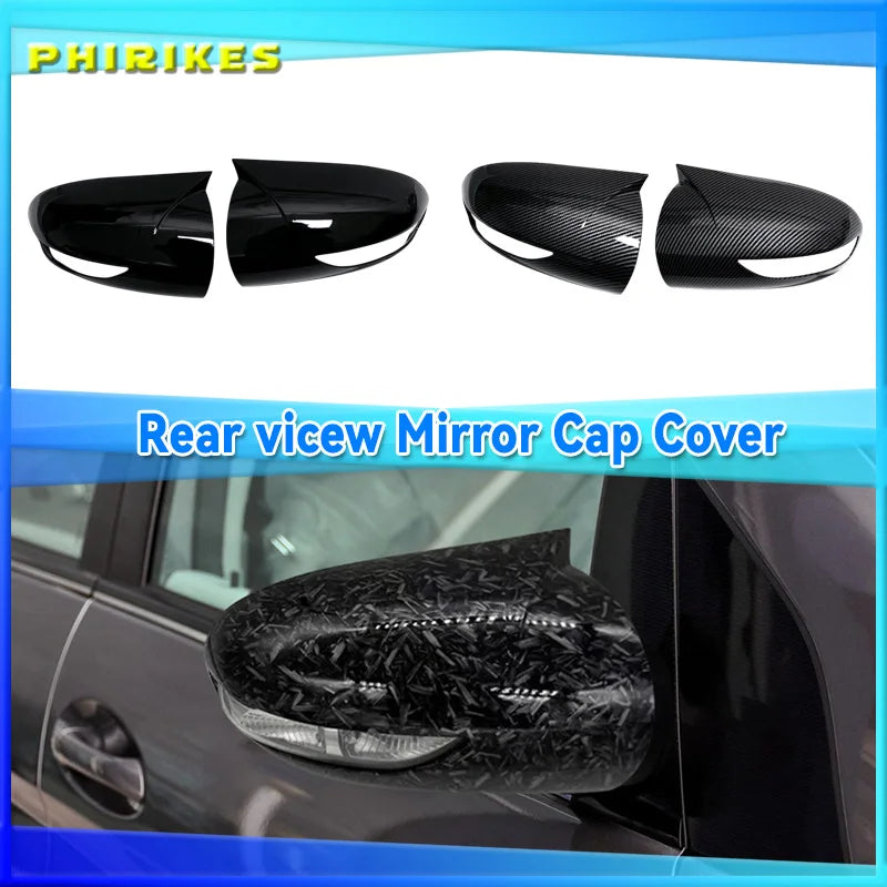 Glossy Black Carbon Look Mirror Cover 2-Piece Set for Mercedes A-Class W169 Prefacelift B-Class W245 Prefacelift
