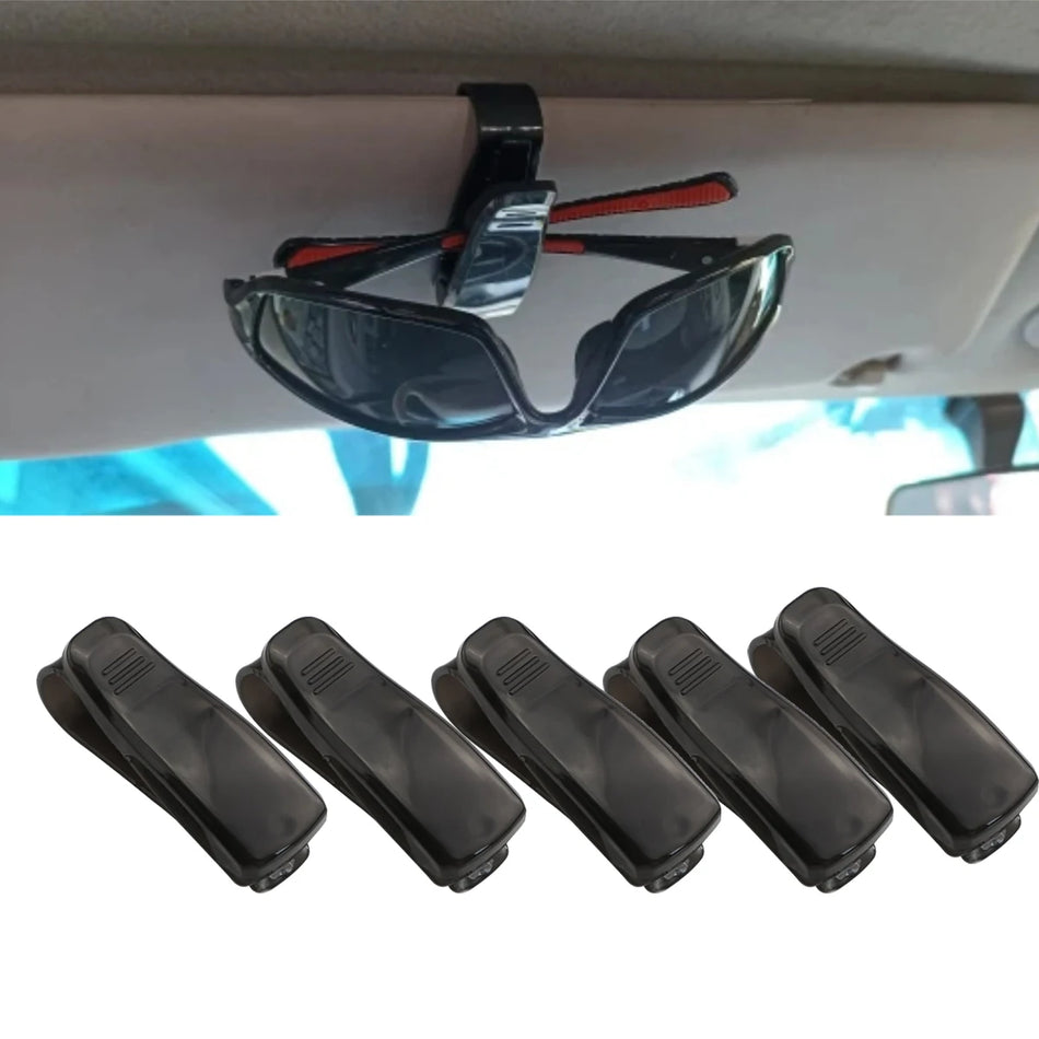 Universalus automobilių saulės užtvaras akiniams ir kortelėms, pagamintas iš ABS plastiko