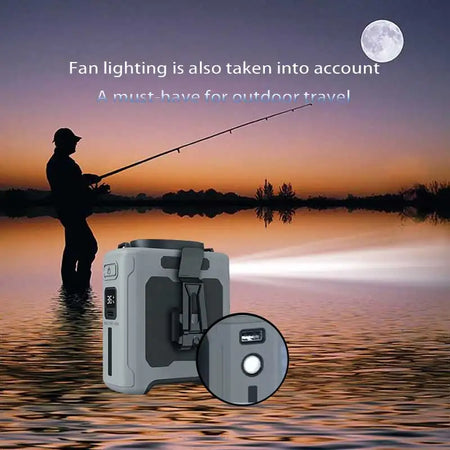 10000mAh Portable Waist Fan &ndash; 3 In 1 Power Bank LED Light